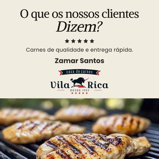 Depoimento de cliente e frango grelhado